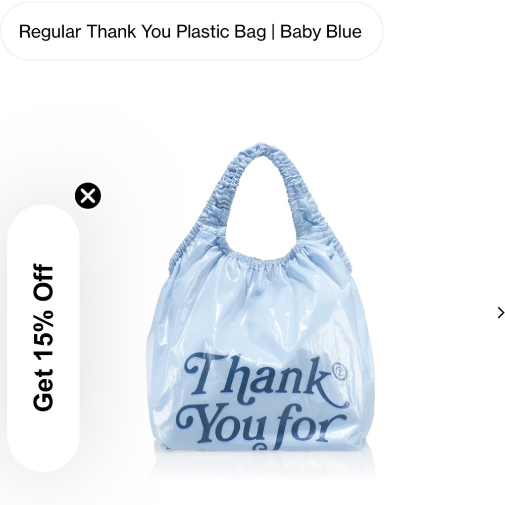 Telfar Plastic Bag - medium baby blue  NWT